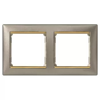   Legrand Valena 770362 2-es Titánium / Arany keret vízszintes elhelyezéssel (Legrand 770362)