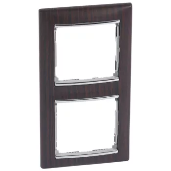   Legrand Valena 770376 2-es wenge dekor / ezüst keret függőleges elhelyezéssel (Legrand 770376) NEM RENDELHETŐ, HELYETTE 770372 !!!