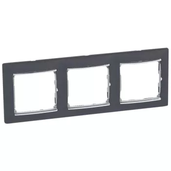   Legrand Valena 770393 3-as fekete / ezüst keret vízszintes elhelyezéssel (Legrand 770393)