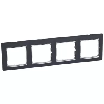   Legrand Valena 770394 4-es fekete / ezüst keret vízszintes elhelyezéssel (Legrand 770394)