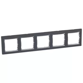   Legrand Valena 770395 5-ös fekete / ezüst keret vízszintes elhelyezéssel (Legrand 770395)