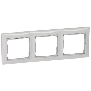   Legrand Valena 770493 3-as fehér / ezüst keret vízszintes elhelyezéssel (Legrand 770493)