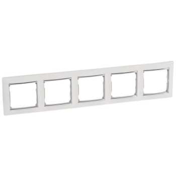   Legrand Valena 770495 5-ös fehér / ezüst keret vízszintes elhelyezéssel (Legrand 770495)