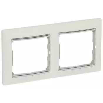   Legrand Valena 770496 2-es fehér / ezüst keret függőleges elhelyezéssel (Legrand 770496) NEM RENDELHETŐ, HELYETTE 770492 !!!