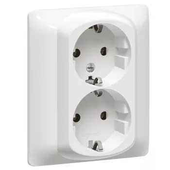   Legrand 771031 Galea Life 2x2P+F aljzat gyermekvédelemmel, csavaros, fehér ( Legrand 771031 )