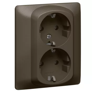   Legrand 771231 Galea Life 2x2P+F aljzat gyermekvédelemmel, csavaros, mélybronz ( Legrand 771231 )