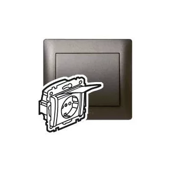   Legrand 771264 Galea Life 2P+F aljzat gyermekvédelemmel, csapófedéllel, mélybronz ( Legrand 771264 )