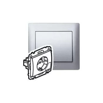   Legrand 771324 Galea Life 2P+F kiemelővel, alumínium ( Legrand 771324 )