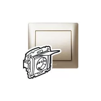   Legrand 771464 Galea Life 2P+F aljzat gyermekvédelemmel, csapófedéllel, titánium ( Legrand 771464 )