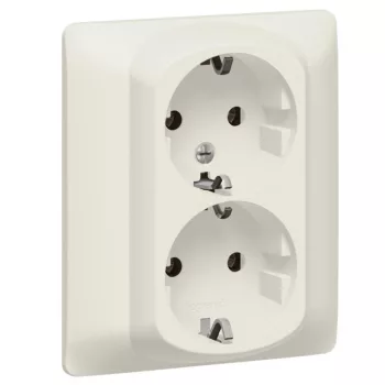   Legrand 771531 Galea Life 2x2P+F aljzat gyermekvédelemmel, csavaros, gyöngyház ( Legrand 771531 )