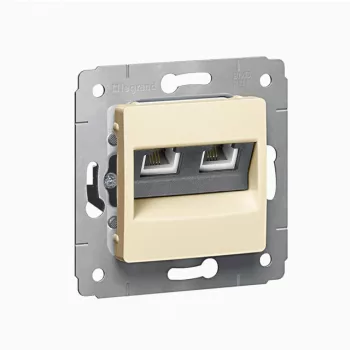   Legrand 773739 Cariva telefoncsatlakozó 2xRJ11 keret nélkül bézs ( Legrand 773739 )