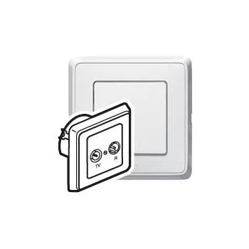   Legrand 773834 Cariva TV-RD csatlakozóaljzat átmenő kerettel, fehér ( Legrand 773834 )