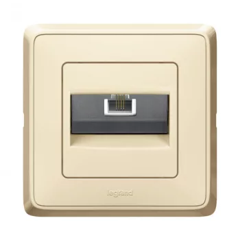   Legrand 773938 Cariva telefon-csatlakozóaljzat 1xRJ11, kerettel, bézs ( Legrand 773938 )
