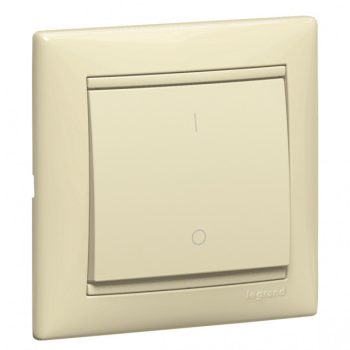   Legrand Valena 774104 kétpólusú kapcsoló (102), elefántcsont burkolattal keret nélkül, süllyesztett 16A 250V (Legrand 774104)