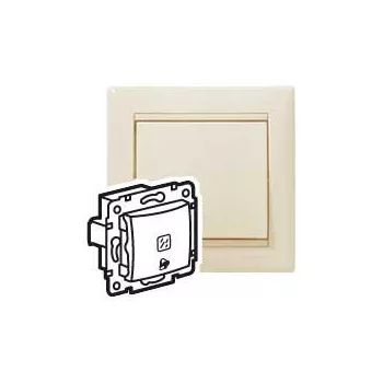 Legrand Valena 774115 egypólusú nyomó (N101), 10 A, IP31, elefántcsont, süllyesztett