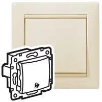 Legrand Valena 774116 egypólusú nyomó (N101), 10 A, IP31, elefántcsont, süllyesztett