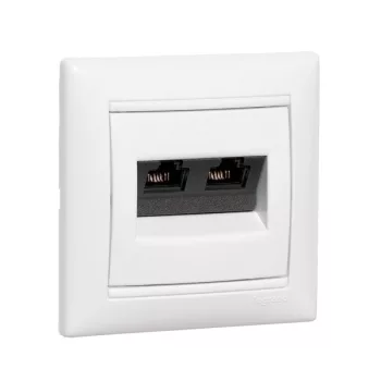   Legrand Valena 774139 Informatikai csatlakozóaljzat 2xRJ45 Cat5e UTP elefántcsont burkolattal keret nélkül (Legrand 774139)
