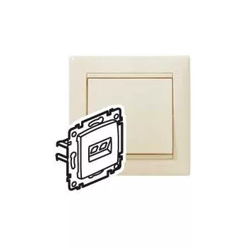  Legrand Valena 774145 Informatikai csatlakozóaljzat 2xRJ45 Cat6 STP elefántcsont burkolattal keret nélkül (Legrand 774145)