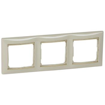   Legrand Valena 774153 3-as elefántcsont / arany keret vízszintes elhelyezéssel (Legrand 774153)