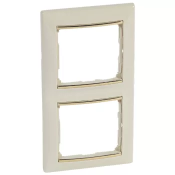   Legrand Valena 774156 2-es elefántcsont / arany keret függőleges elhelyezéssel (Legrand 774156) NEM RENDELHETŐ, HELYETTE 774152 !!!