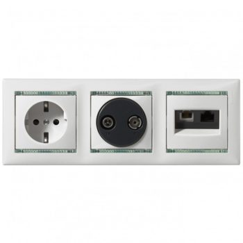   Legrand Valena 774180 Speciális RJ45/RJ11 csatlakozóaljzat 2xRJ11/RJ45 Cat5e UTP elefántcsont burkolattal keret nélkül (Legrand 774180)