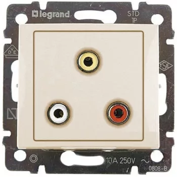 Legrand Valena 774184 RCA csatlakozóaljzat, IP40, elefántcsont, süllyesztett