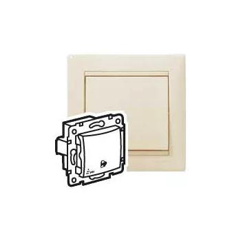 Legrand Valena 774199 egypólusú nyomó (N101), 10 A, IP44, elefántcsont, süllyesztett
