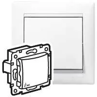 Legrand Valena 774201 egypólusú kapcsoló (101), 10 A, IP44, fehér, süllyesztett