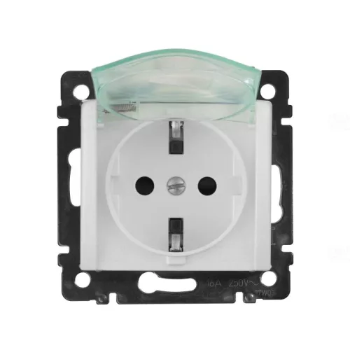 Legrand 774220 Valena IP44 2P+F csatlakozóaljzat csapófedéllel, keret nélkül fehér ( Legrand 774220 )