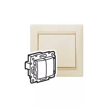 Legrand Valena 774118 dupla váltónyomó (N106+6), 10 A, IP31, elefántcsont, süllyesztett