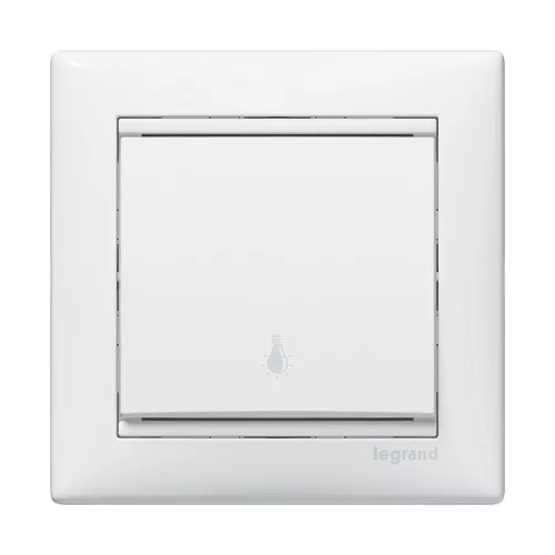 Legrand Valena 774312 egypólusú nyomó (N101), 10 A, IP31, elefántcsont, süllyesztett
