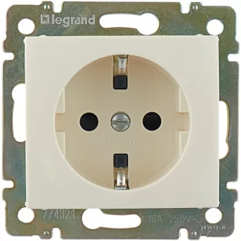   Legrand Valena 774321 földelt csatlakozóaljzat (dugalj) gyermekvédelemmel 2P+F elefántcsont burkolattal keret nélkül, süllyesztett, 16A 250V (Legrand 774321)
