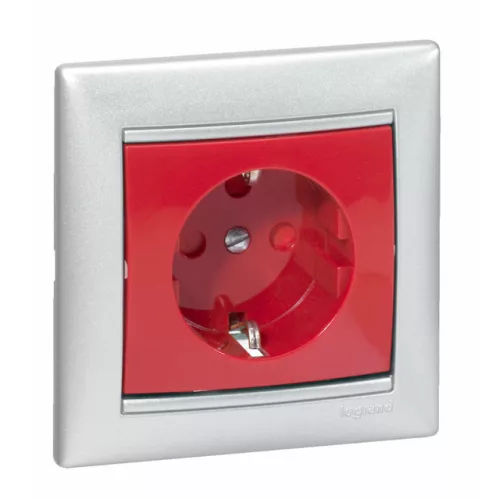 Legrand Valena 774327 földelt dugalj 2P+F, 16 A, IP20, piros, süllyesztett