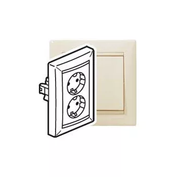  Legrand Valena 774370 földelt csatlakozóaljzat (dugalj) 2x2P+F elefántcsont burkolattal kerettel, süllyesztett, 16A 250V (Legrand 774370)