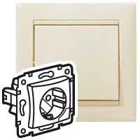 Legrand Valena 774395 földelt dugalj 2P+F, 16 A, IP20, elefántcsont, süllyesztett