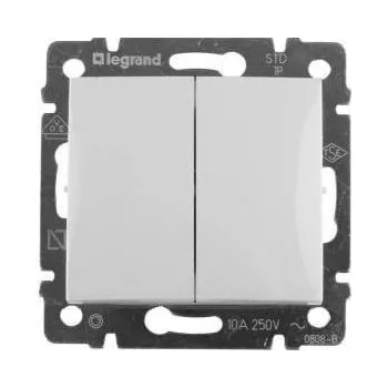 Legrand Valena 774408 dupla váltókapcsoló (106+6), 10 A, IP20, fehér, süllyesztett