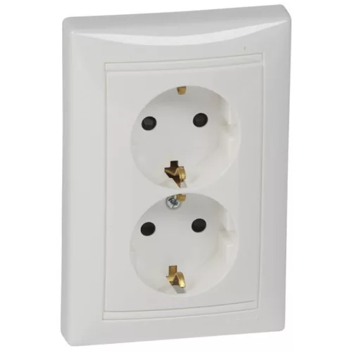 Legrand Valena 774427 kettős dugalj 2x2P+F, 16 A, IP20, fehér, süllyesztett