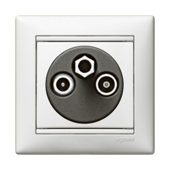   Legrand Valena 774435 végzáró TV-Rádió-SAT csatlakozóaljzat 1,5 dB, fehér burkolattal. keret nélkül, süllyesztett (Legrand 774435)