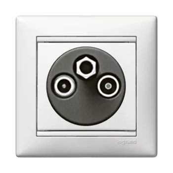Legrand Valena 774435 TV-R-SAT aljzat, IP21, fehér, süllyesztett
