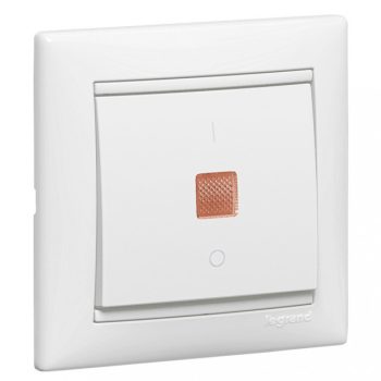   Legrand Valena 774449 kétpólusú kapcsoló (102), fehér burkolattal keret nélkül, süllyesztett, ellenőrzőfénnyel 10A 250V (Legrand 774449)