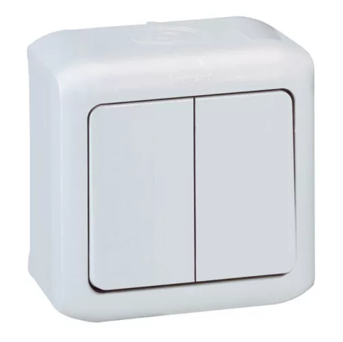 Legrand Forix 782361 dupla váltókapcsoló (106+6), 10 A, IP44, fehér, falon kívüli
