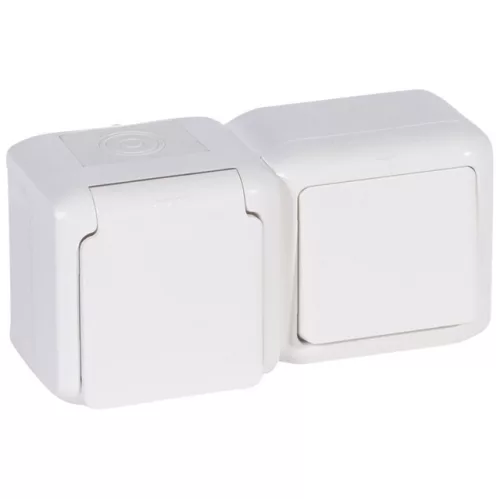 Legrand Forix 782371 dugalj + kapcsoló (101), 16 A, IP44, fehér, falon kívüli