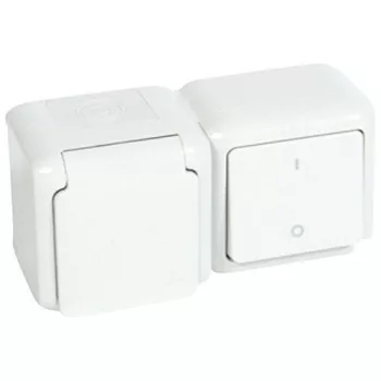 Legrand Forix 782372 dugalj + kapcsoló (102), 16 A, IP44, fehér, falon kívüli
