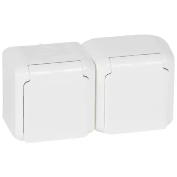 Legrand Forix 782374 kettős dugalj 2x2P+F, 16 A, IP44, fehér, falon kívüli