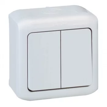 Legrand Forix 782381 dupla váltókapcsoló (106+6), 10 A, IP44, szürke, falon kívüli