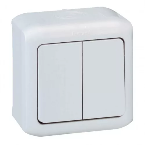 Legrand Forix 782381 dupla váltókapcsoló (106+6), 10 A, IP44, szürke, falon kívüli