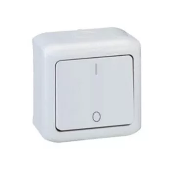 Legrand Forix 782386 kétpólusú kapcsoló (102), 10 A, IP44, szürke, falon kívüli