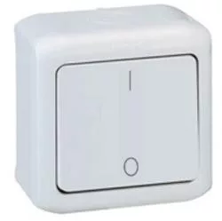 Legrand Forix 782386 kétpólusú kapcsoló (102), 10 A, IP44, szürke, falon kívüli