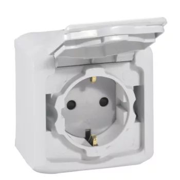Legrand Forix 782393 földelt dugalj 2P+F, 16 A, IP44, szürke, falon kívüli