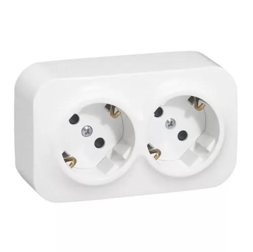 Legrand Forix 782413 kettős dugalj 2x2P+F, 16 A, IP20, fehér, falon kívüli